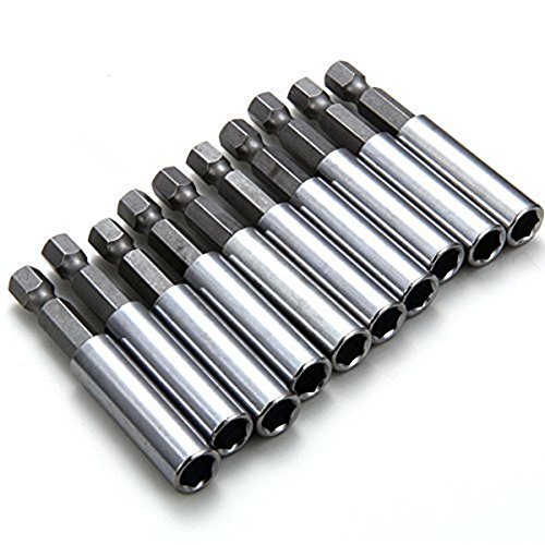 Rocaris 10 Pack Magnetic Extension Socket Drill Bit Holder 14 Hex Power Tools