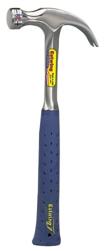 Estwing E3-16C 16 oz Curved Claw Hammer with Smooth Face Shock Reduction Grip