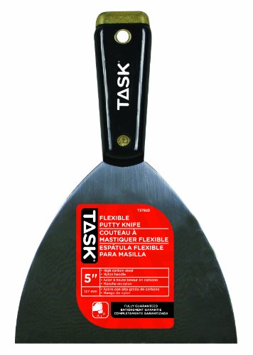Task Tools 5-Inch HCS Flexible Putty Knife wNylon Handle Hammer Cap Color May Vary