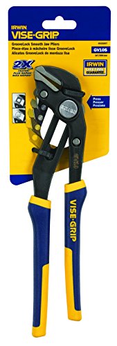 IRWIN Tools VISE-GRIP GrooveLock Pliers Smooth Jaw 10-inch 4935097