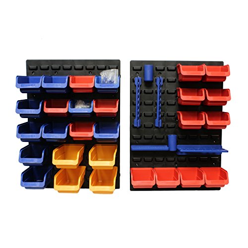 ABN Tool Holders Multi Tool Organizer Tool Tray Wall Mount Pegboard 45pc - Wrench Holder Parts Tray Tool Storage Rack