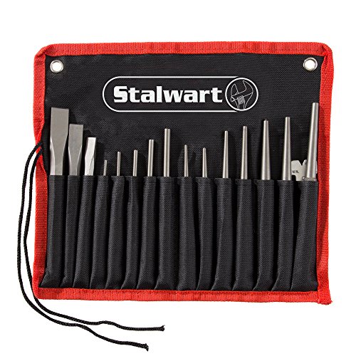Punch And Chisel Set 16 Pieces Includes Taper Punches Cold Chisels Pin Punches Center Punches Chisel Gauge and Storage Case By Stalwart