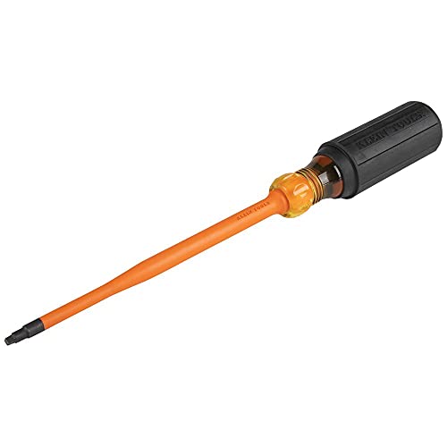 Klein Tools 6946INS 1000V Slim Tip Insulated Screwdriver 6Inch Round Shank 2 Square Tip Cushion Grip Handle
